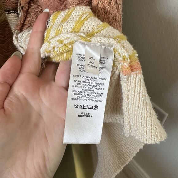 FREE PEOPLE Love and Kisses Patchwork Cardi Pockets Open Front - Picture 10 of 14